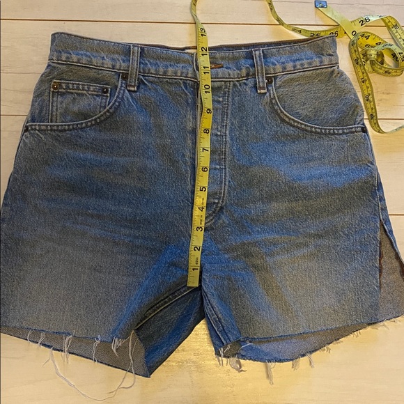 Reformation Allie Jean Denim Shorts High Rise Raw Hem Sz 26 Wash Shasta - Picture 5 of 9